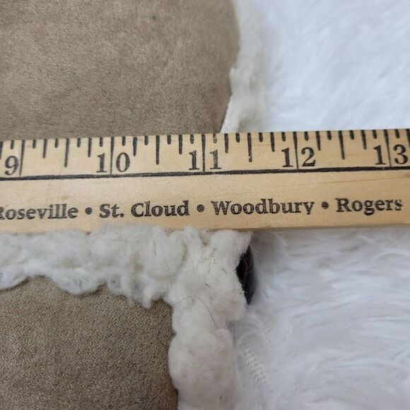 Friends Forever Faux Tan Suede & Cream Sheerling Dog Jacket- Size M - Picture 4 of 8